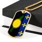 Guadeloupe Flag Necklace Stainless Steel or 18k Gold Dog Tag 24" Chain-Express Your Love Gifts
