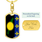 Guadeloupe Flag Swivel Keychain Dog Tag Stainless Steel or 18k Gold-Express Your Love Gifts
