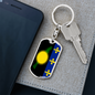 Guadeloupe Flag Swivel Keychain Dog Tag Stainless Steel or 18k Gold-Express Your Love Gifts