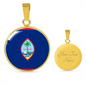 Guam Flag Necklace Circle Pendant Stainless Steel or 18k Gold 18-22"-Express Your Love Gifts