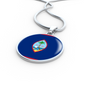 Guam Flag Necklace Circle Pendant Stainless Steel or 18k Gold 18-22"-Express Your Love Gifts