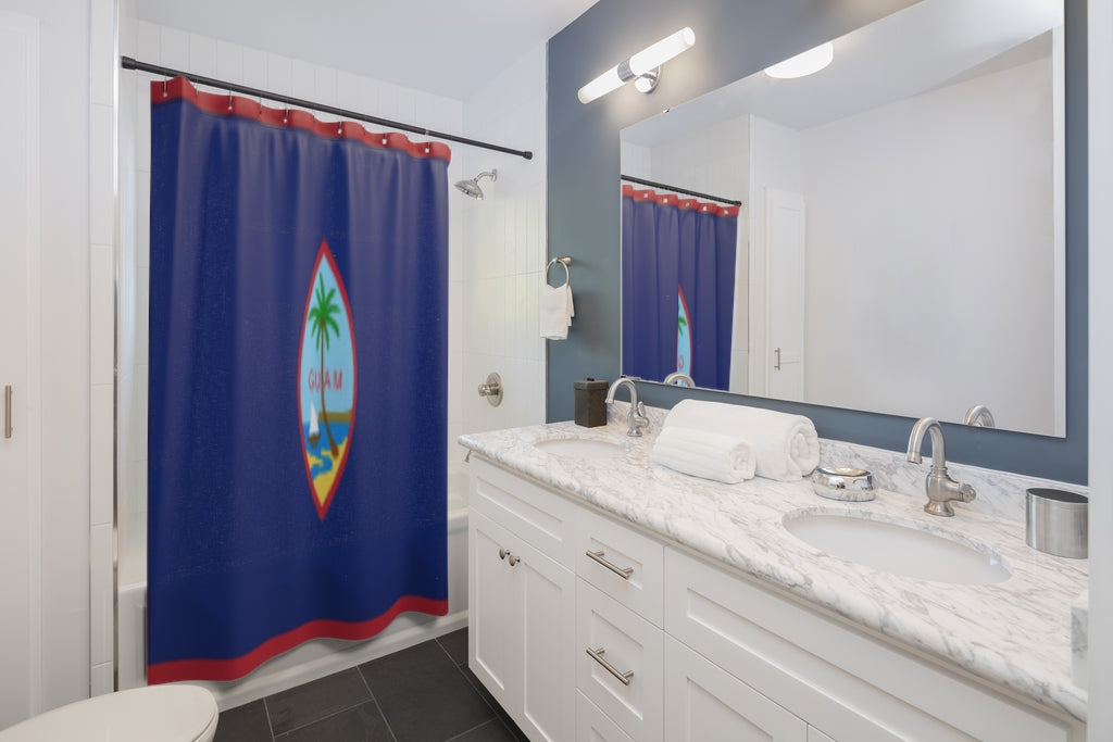 Guam Flag Stylish Design 71" x 74" Elegant Waterproof Shower Curtain for a Spa-like Bathroom Paradise Exceptional Craftsmanship-Express Your Love Gifts