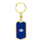 Guam Flag Swivel Keychain Dog Tag Stainless Steel or 18k Gold-Express Your Love Gifts
