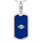 Guam Flag Swivel Keychain Dog Tag Stainless Steel or 18k Gold-Express Your Love Gifts