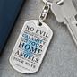 Guardian Angel Protects Always Christian Faith Psalm Swivel Keychain Dog Tag Stainless Steel or 18k Gold-Express Your Love Gifts