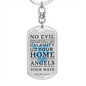 Guardian Angel Protects Always Christian Faith Psalm Swivel Keychain Dog Tag Stainless Steel or 18k Gold-Express Your Love Gifts