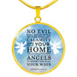 Guardian Angel Psalm 91:10-11 Circle Necklace Stainless Steel or 18k Gold 18-22"-Express Your Love Gifts