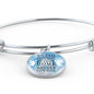 Guardian Angel Psalm 91:10-11 Circle Pendant Bangle Stainless Steel or 18k Gold 18-22"-Express Your Love Gifts