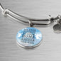 Guardian Angel Psalm 91:10-11 Circle Pendant Bangle Stainless Steel or 18k Gold 18-22"-Express Your Love Gifts