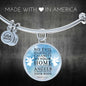 Guardian Angel Psalm 91:10-11 Circle Pendant Bangle Stainless Steel or 18k Gold 18-22"-Express Your Love Gifts