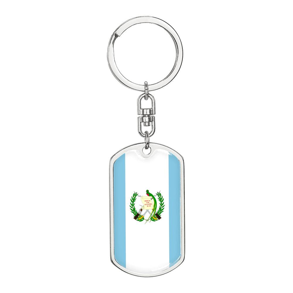 Guatemala Keychain Dog Tag Stainless Steel or 18k Gold-Express Your Love Gifts