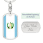 Guatemala Keychain Dog Tag Stainless Steel or 18k Gold-Express Your Love Gifts