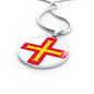 Guernsey Flag Necklace Circle Pendant Stainless Steel or 18k Gold 18-22"-Express Your Love Gifts