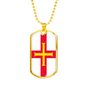 Guernsey Flag Necklace Stainless Steel or 18k Gold Dog Tag 24" Chain-Express Your Love Gifts