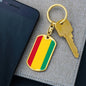 Guinea Flag Keychain Dog Tag Stainless Steel or 18k Gold-Express Your Love Gifts
