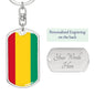 Guinea Flag Keychain Dog Tag Stainless Steel or 18k Gold-Express Your Love Gifts