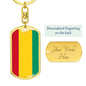 Guinea Flag Keychain Dog Tag Stainless Steel or 18k Gold-Express Your Love Gifts