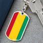 Guinea Flag Keychain Dog Tag Stainless Steel or 18k Gold-Express Your Love Gifts