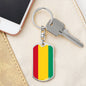 Guinea Flag Keychain Dog Tag Stainless Steel or 18k Gold-Express Your Love Gifts