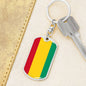 Guinea Flag Keychain Dog Tag Stainless Steel or 18k Gold-Express Your Love Gifts