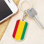 Guinea Flag Keychain Dog Tag Stainless Steel or 18k Gold-Express Your Love Gifts