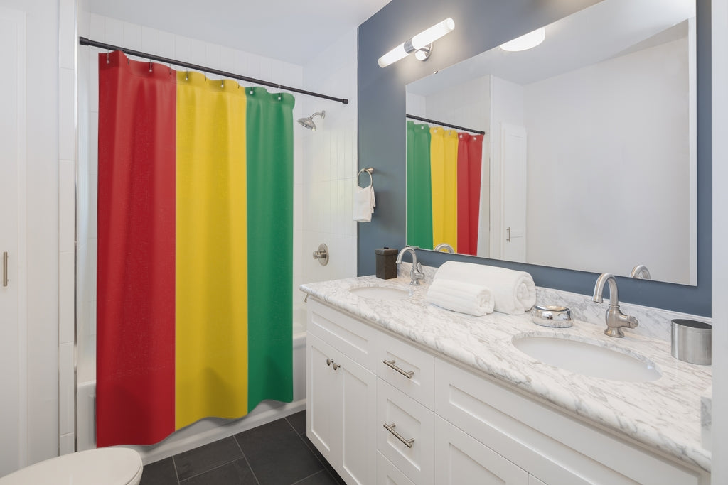 Guinea Flag Stylish Design 71" x 74" Elegant Waterproof Shower Curtain for a Spa-like Bathroom Paradise Exceptional Craftsmanship-Express Your Love Gifts