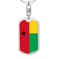 Guineabissau Flag Keychain Dog Tag Stainless Steel or 18k Gold-Express Your Love Gifts