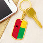 Guineabissau Flag Keychain Dog Tag Stainless Steel or 18k Gold-Express Your Love Gifts