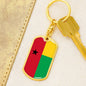 Guineabissau Flag Keychain Dog Tag Stainless Steel or 18k Gold-Express Your Love Gifts