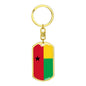 Guineabissau Flag Keychain Dog Tag Stainless Steel or 18k Gold-Express Your Love Gifts