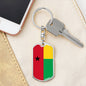 Guineabissau Flag Keychain Dog Tag Stainless Steel or 18k Gold-Express Your Love Gifts