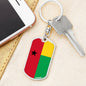 Guineabissau Flag Keychain Dog Tag Stainless Steel or 18k Gold-Express Your Love Gifts