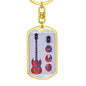 Guitar Gibson Keychain Dog Tag Stainless Steel or 18k Gold-Express Your Love Gifts