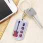 Guitar Gibson Keychain Dog Tag Stainless Steel or 18k Gold-Express Your Love Gifts