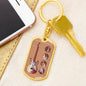 Guitar Monterey Strato Keychain Dog Tag Stainless Steel or 18k Gold-Express Your Love Gifts