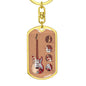 Guitar Monterey Strato Keychain Dog Tag Stainless Steel or 18k Gold-Express Your Love Gifts
