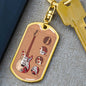 Guitar Monterey Strato Keychain Dog Tag Stainless Steel or 18k Gold-Express Your Love Gifts