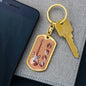 Guitar Monterey Strato Keychain Dog Tag Stainless Steel or 18k Gold-Express Your Love Gifts