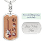 Guitar Monterey Strato Keychain Dog Tag Stainless Steel or 18k Gold-Express Your Love Gifts