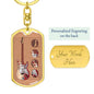 Guitar Monterey Strato Keychain Dog Tag Stainless Steel or 18k Gold-Express Your Love Gifts