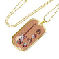 Guitar Monterey Strato Necklace Stainless Steel or 18k Gold Dog Tag 24" Chain-Express Your Love Gifts