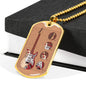 Guitar Monterey Strato Necklace Stainless Steel or 18k Gold Dog Tag 24" Chain-Express Your Love Gifts