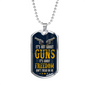 Gun Lover Gift Freedom Dog Tag Stainless Steel or 18k Gold 24" Chain-Express Your Love Gifts