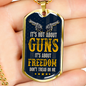 Gun Lover Gift Freedom Dog Tag Stainless Steel or 18k Gold 24" Chain-Express Your Love Gifts