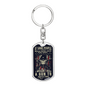 Gun Lover Protect Keychain Stainless Steel or 18k Gold Dog Tag Keyring-Express Your Love Gifts