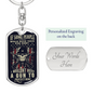 Gun Lover Protect Keychain Stainless Steel or 18k Gold Dog Tag Keyring-Express Your Love Gifts