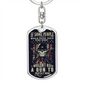Gun Lover Protect Keychain Stainless Steel or 18k Gold Dog Tag Keyring-Express Your Love Gifts