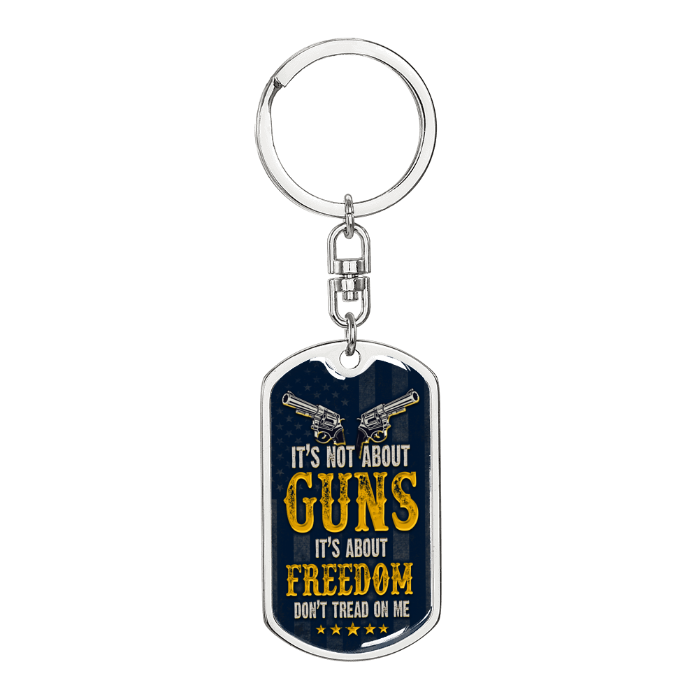 Gun Owner Freedom Swivel Keychain Dog Tag Stainless Steel or 18k Gold-Express Your Love Gifts