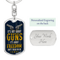 Gun Owner Freedom Swivel Keychain Dog Tag Stainless Steel or 18k Gold-Express Your Love Gifts