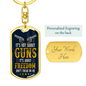 Gun Owner Freedom Swivel Keychain Dog Tag Stainless Steel or 18k Gold-Express Your Love Gifts